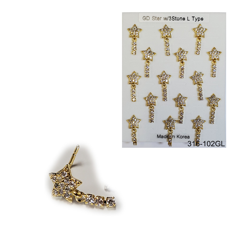 316-102 Gold L Type (15pcs/Pad) 316-102 Gold L Type (15pcs/Pad)