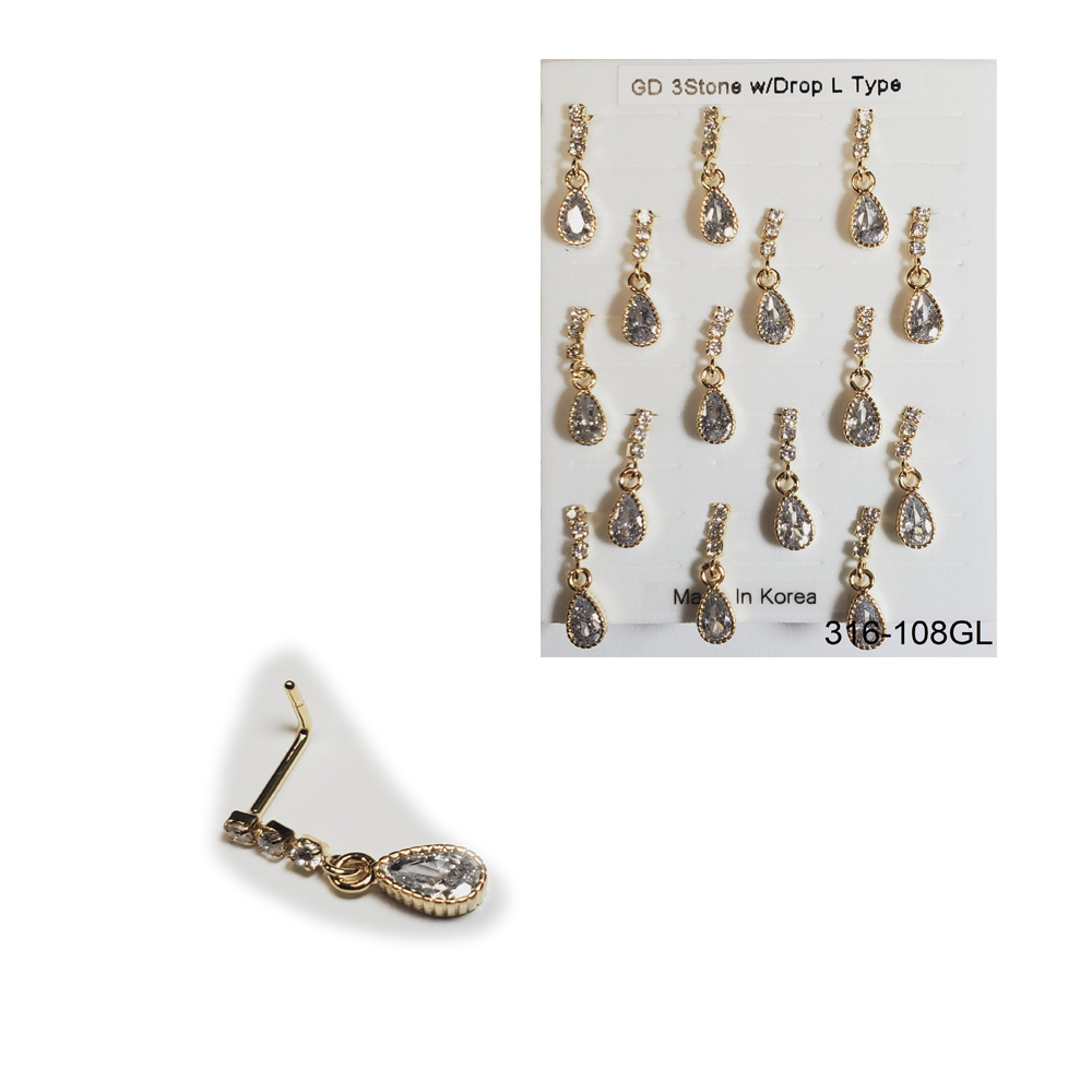 316-108 Gold L Type (15pcs/Pad) 316-108 Gold L Type (15pcs/Pad)