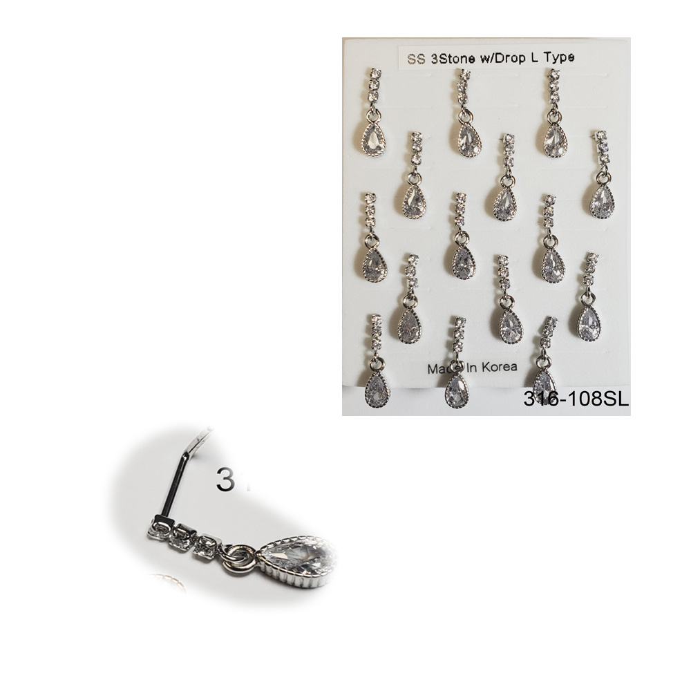 316-108 Silver L Type (15pcs/Pad) 316-108 Silver L Type (15pcs/Pad)