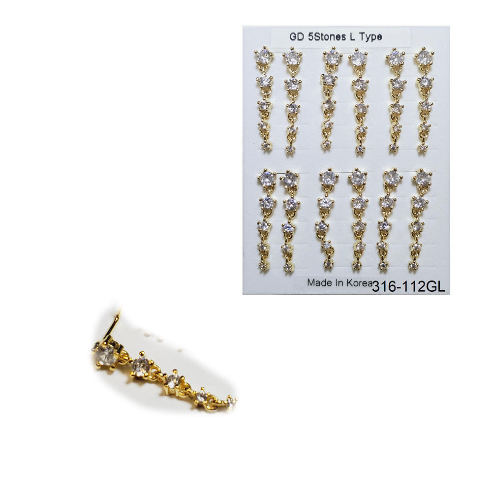 316-112 Gold L Type (12pcs/Pad) 316-112 Gold L Type (12pcs/Pad)